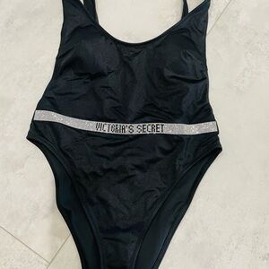 Victoria's Secret Black One-Piece with Silver Accents